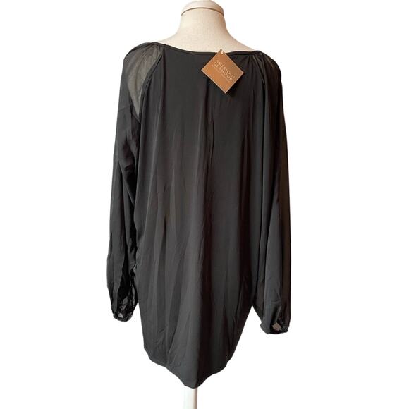 NWT Glam Occasion Metallic Sequin Sheer Balloon Slit Sleeve Whimsigoth Blouse 3X - Picture 4 of 11